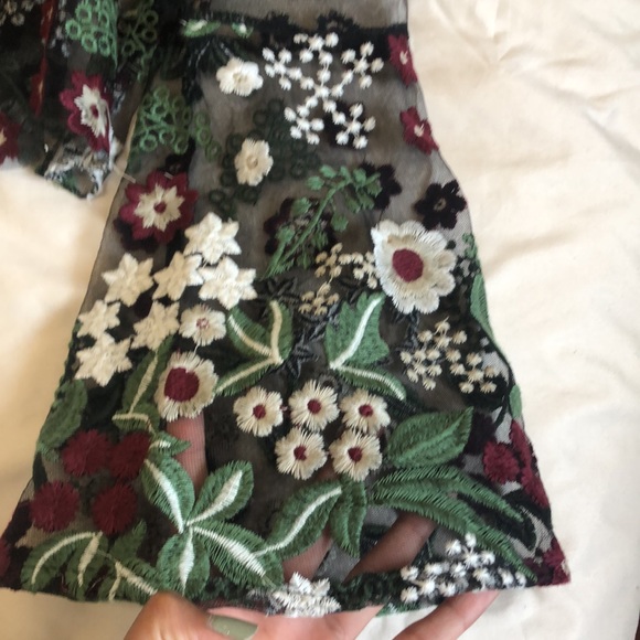 2 for $15 - Embroidered Mesh Crop Top - Picture 3 of 7